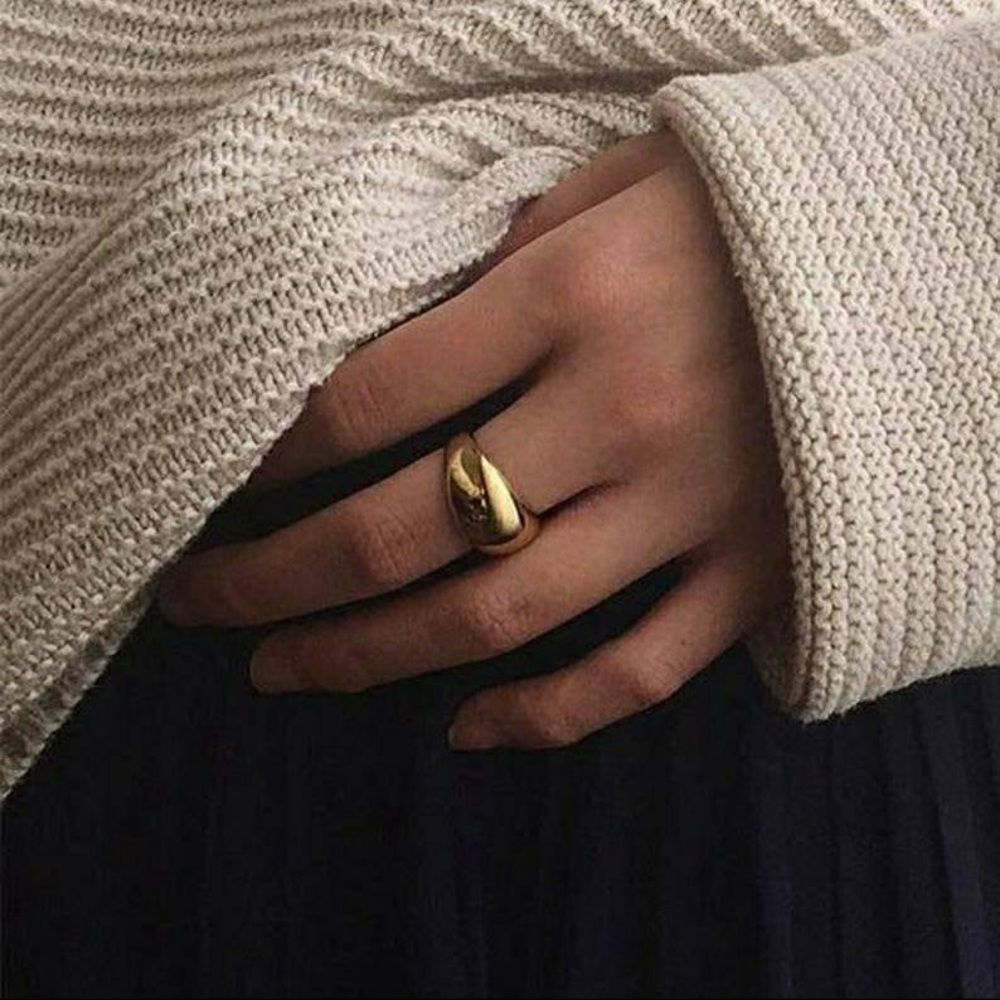 Chunky Gold Dome Ring - Picture 3 of 5